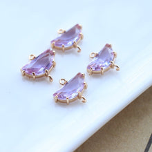 Load image into Gallery viewer, 20pcs- Crystal Tiny Teardrop Charms, 10 Colors For  Choose, 14K Gold Plated Teardrop Pendant, 9*16mm, Jewelry Findings JY088-F011