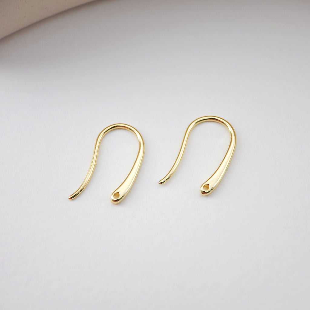 Fish Hooks, 18K Gold Plated Ear Wires, Gold Earring Earring Hooks, Ear Wires for Jewelry Making D0173
