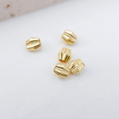 20PCS- Gear Spacer Beads, Geometric beads, 4mm, 18K Gold Beads, Dainty Bracelet Necklace Making Beads, Jewelry Finding S225