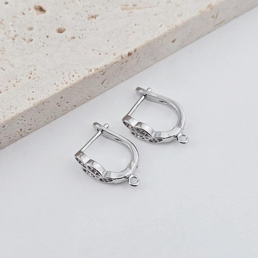 2pcs 18K Gold Plated U Shape Hoop Earring, Huggie Hoops Earring Parts, U shape Hoop earring for Jewelry Making D0251