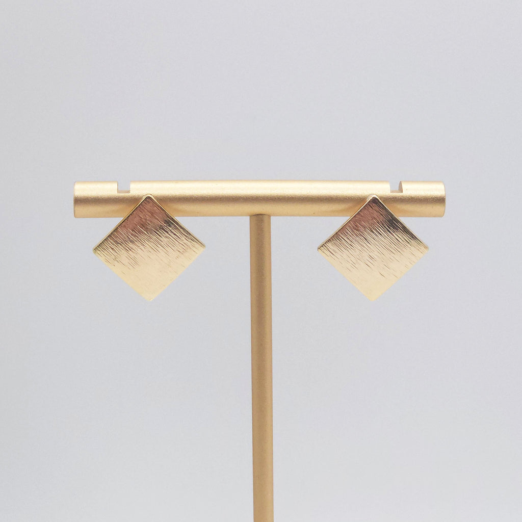 10 piezas de pendientes cuadrados dorados con aro, sin níquel, talla S/M, con aro, hipoalergénicos, ZX109