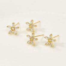 Load image into Gallery viewer, Star Pave Crystal Beads Earring Post, Gold/Silver, S925 Silver Pin Nickel Free Earrings, Hypoallergenic Earring Findings LL181