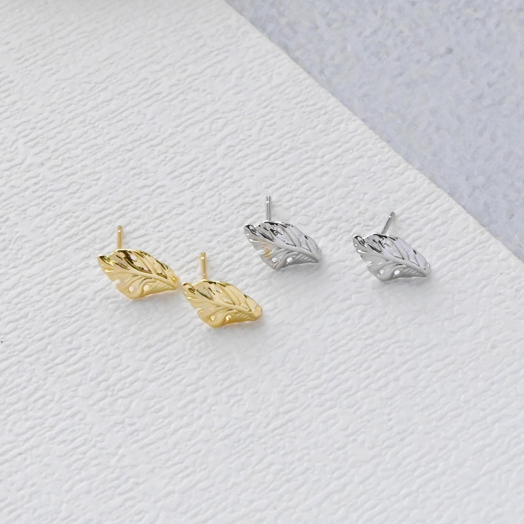 عمود قرط من ورق الذهب، دبوس من الفضة الاسترلينية 925، أقراط خالية من النيكل، حلقة قرط، نتائج قرط مضادة للحساسية D0432