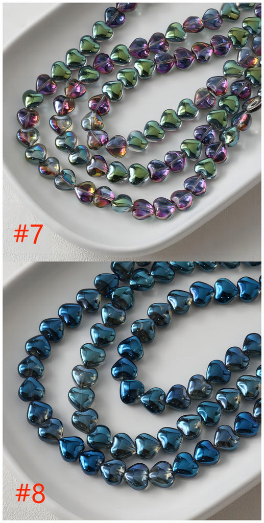 Heart Glass Beads, 12x10mm, Crystal Glass Loose Beads for Jewelry Making, DIY Beads Finding GZ540