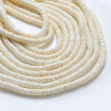 Load image into Gallery viewer, MOP Donut Spacer Beads, 6mm, Tone Rondelle Spacer Beads, Tire Beads, Shell Heishi Disc Beads, Bracelet Making, Jewelry Finding GZ129