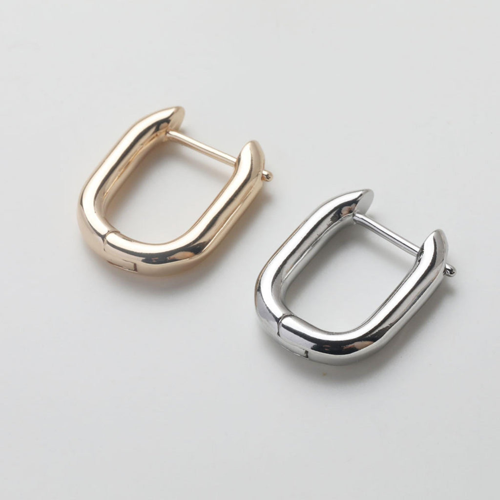 Colección de aros, pendientes de uso diario, aros minimalistas, forma de U, chapados en oro de 14 quilates, fornitura para aros Huggie, aros de plata GZ721