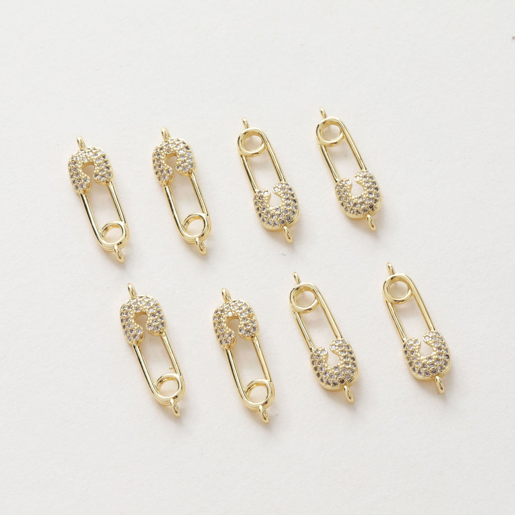 موصل دبوس أمان دانيتي، قلادة دبوس، أقراط مطلية بالذهب/الفضة عيار 14 قيراطًا، نتائج صنع المجوهرات JG010