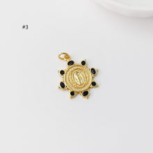 Load image into Gallery viewer, Cubic Saint Maria Charm, Religious Pendant, 18K Gold Plated Micro CZ Pave Our Lady Pendant, Vintage Necklace Making Charm