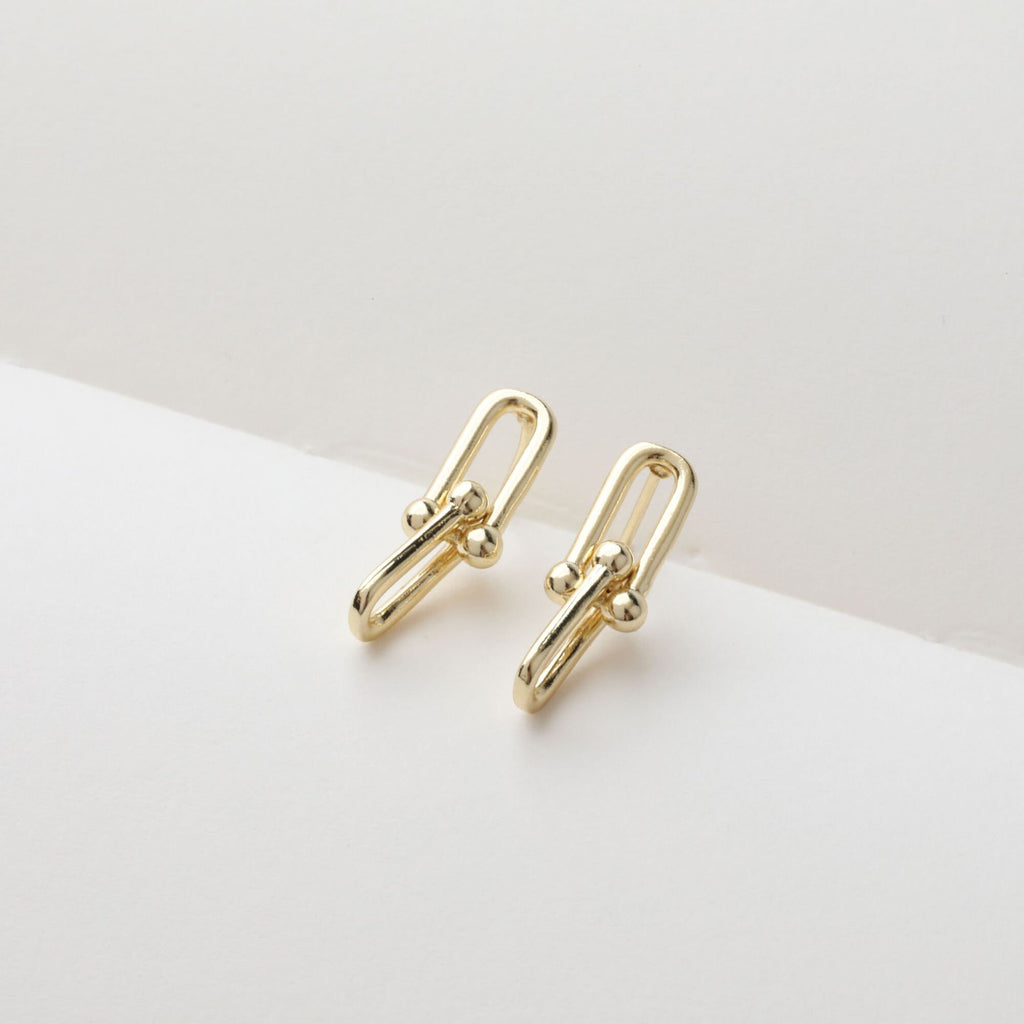 Gold Link Chain Earring Post, Chain Stud Earring Nickel Free, 14K Gold/Silver, S925 Silver Ear Pin, Hypoallergenic Earring Findings BB095