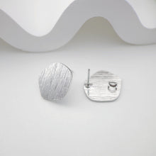 Load image into Gallery viewer, Abstract Geometry Gold Earring Post With Loop, Brushed Finish, Nickel Free Earrings, Hypoallergenic Earring Findings ZX184