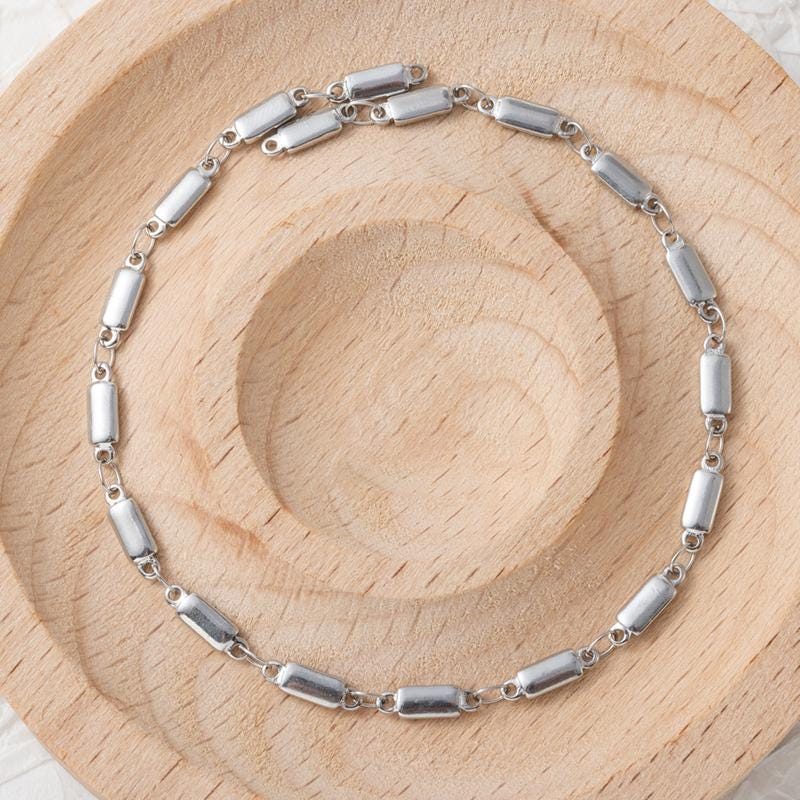 Steel Color Link Chain, Handmade DIY Accessories, 316L Stainless Steel, Sold in 0.5 Meter, ZD012