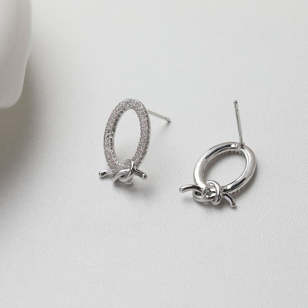 قرط ذهبي بعقدة مع حلقة، دبوس أذن من الفضة الاسترلينية عيار 925، أقراط خالية من النيكل، حلقة أذن من الفضة الاسترلينية عيار 14 قيراط، نتائج قرط ربط العقدة GT035