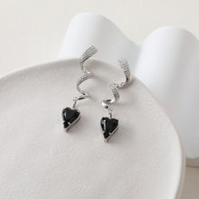 Load image into Gallery viewer, Wave Earring Post with Loop, 14K Gold/Silver, CZ Pave, S925 Silver Pin Nickel Free Earrings, Wave Ear Stud with Loop BB119