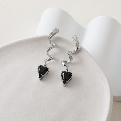 Wave Earring Post with Loop, 14K Gold/Silver, CZ Pave, S925 Silver Pin Nickel Free Earrings, Wave Ear Stud with Loop BB119