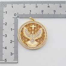 Load image into Gallery viewer, The Eagle Charms, 18K Gold Plated Cubic Micro Pave Eagle Pendant, 17.5*18mm, Necklace Making Charms, Jewelry Findings S1153