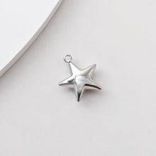 Load image into Gallery viewer, 3D Star Charms, Heart Charms, Pentagram Pendant, 18K Gold/Silver Plated, Necklace And Earring Making Charms, Jewelry Findings S1385
