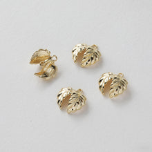 Load image into Gallery viewer, Gold Leaf Charms, 14K Gold/Silver Plated, Leaves Pendant, Earring Making Pendant GZ624