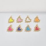 Enamel Heart Charm, 18K Gold Plated Heart Pendant, CZ Pave, Necklace Bracelet Making Pendant S20779