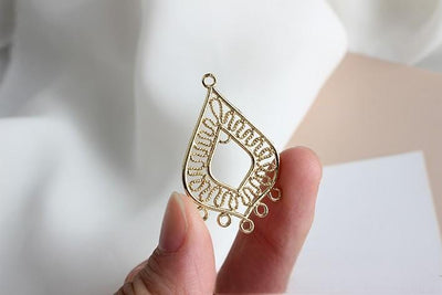 Dije bohemio, conector bohemio, conector para pulsera y collar, chapado en oro auténtico de 14 quilates, accesorios de joyería GZ660