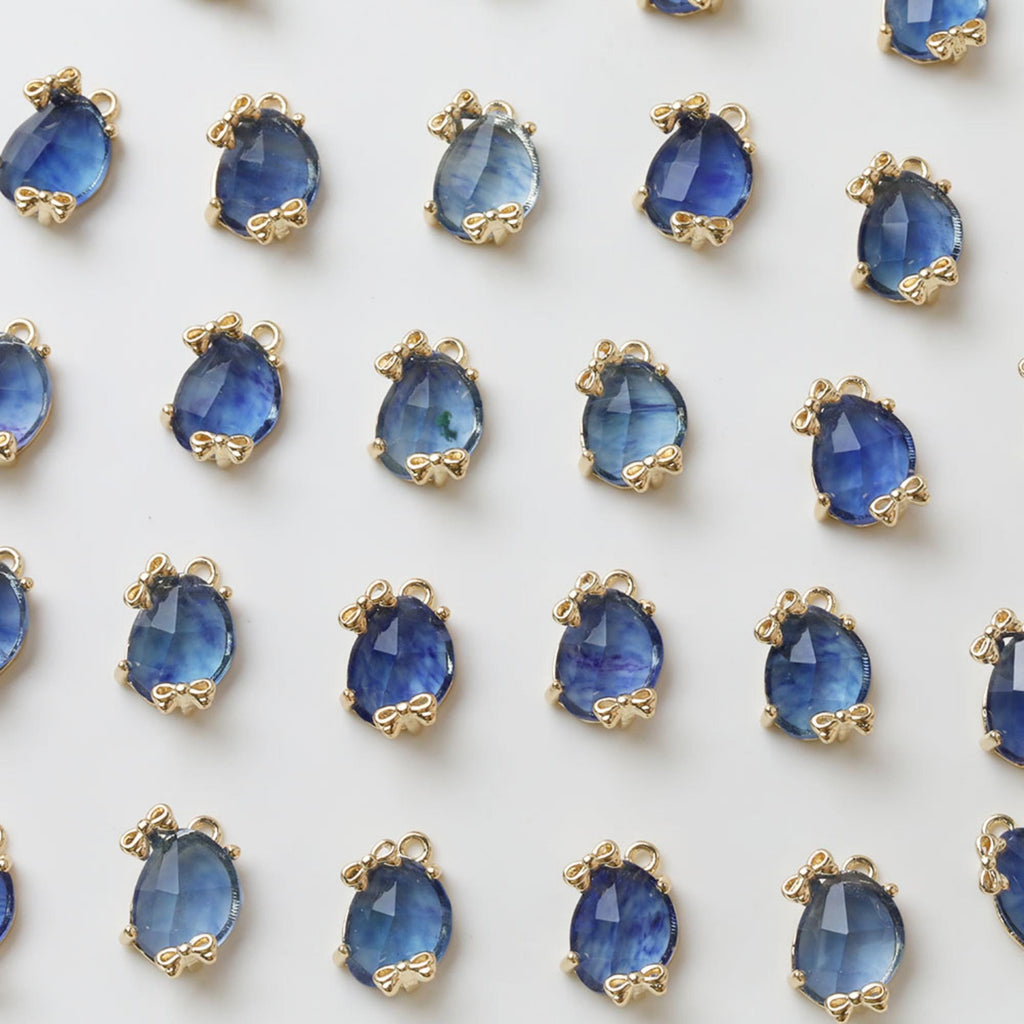 Irregular Shape Crystal Charm, Glass Connector, Glass Pendant, 18K Gold Plated, Jewelry Findings GZ730