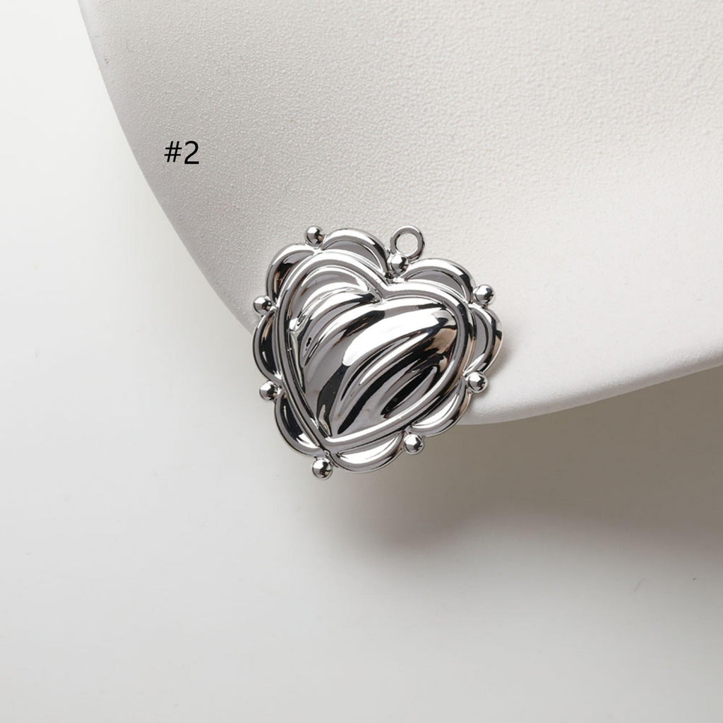 Shiny Heart Charms, 14K Gold Plated Love Pendant, Necklace Making Pendants, Jewelry Findings GZ738