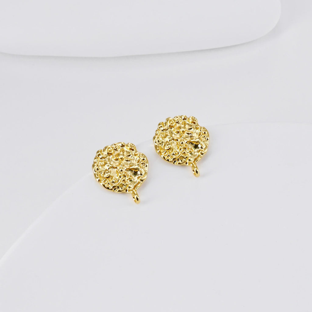 أقراط دائرية مطوية مع حلقة، مطلية بالذهب عيار 18 قيراطًا، دبوس فضة S925 خالية من النيكل، نتائج أقراط مضادة للحساسية D0462