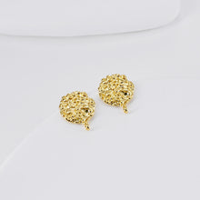 تحميل الصورة إلى عارض المعرض، أقراط دائرية مطوية مع حلقة، مطلية بالذهب عيار 18 قيراطًا، دبوس فضة S925 خالية من النيكل، نتائج أقراط مضادة للحساسية D0462