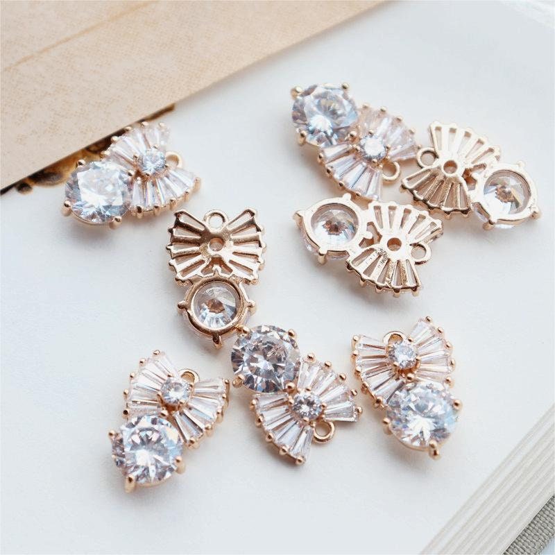 5pcs CZ Pave Butterfly Charm, Cubic Zircon Crystal Pendant, CZ Earring Charms, Gold Plated Brass Earring Charms, Jewelry Findings JY063-F156