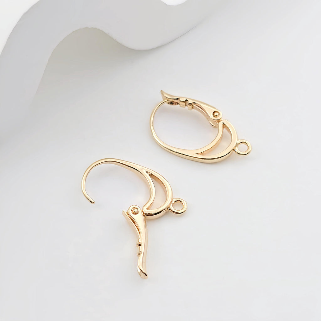 18K Gold Plated Oval Hoop Earring, Huggie Hoops Earring Parts, Lever Back, 19.6*11mm, Oval Hoop earring for Jewelry Making ZX285