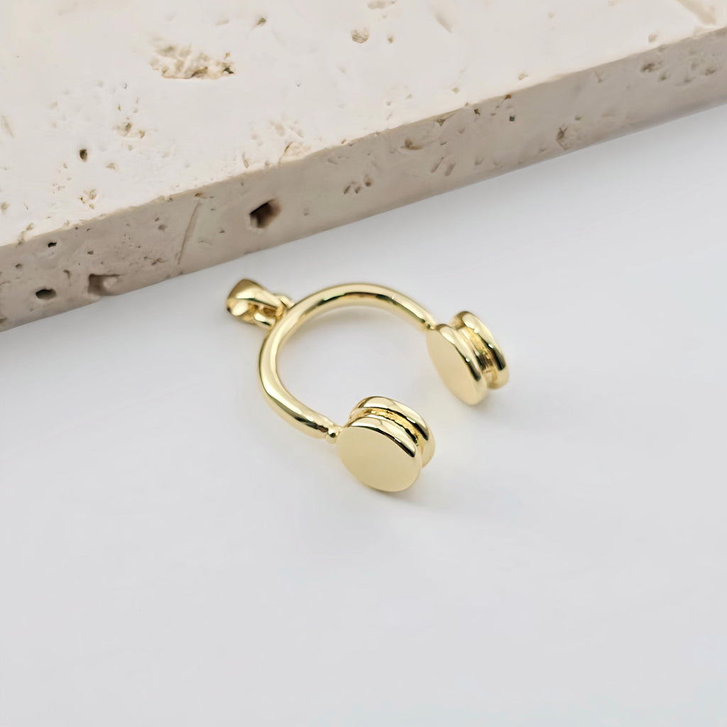 Gold Earphone Pendant, Rugby balls, Airplanes, Hearts, Hammered Pieces Pendant, 18K Gold Plated, Jewelry Findings S1276