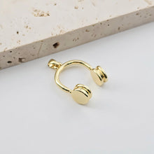 Load image into Gallery viewer, Gold Earphone Pendant, Rugby balls, Airplanes, Hearts, Hammered Pieces Pendant, 18K Gold Plated, Jewelry Findings S1276