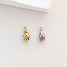 Load image into Gallery viewer, Small Jumbo Egg Pendant, Stripes Egg, 18K Gold Plated, Bracelet Necklace Pendnats, Jewelry Findings S1330