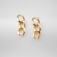 Load image into Gallery viewer, Gold Link Chain Earring Post, Chain Stud Earring Nickel Free, 18K Gold/Silver, Hypoallergenic Earring Findings ZX188
