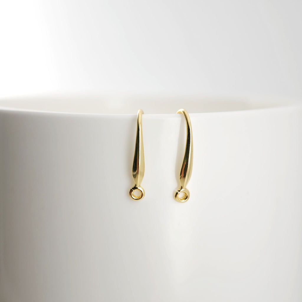 Fish Hooks, 18K Gold Plated Ear Wires, Gold Earring Earring Hooks, Ear Wires for Jewelry Making D0166