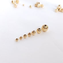Load image into Gallery viewer, 50pcs-Corrugated Beads, Spacer Beads, 14K Gold Plated, 3mm,4mm,5mm,6mm,8mm, Bracelet Making Beads, Jewelry Finding TH002-ZX7021