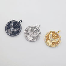 Load image into Gallery viewer, The Eagle Charms, 18K Gold Plated Cubic Micro Pave Eagle Pendant, 17.5*18mm, Necklace Making Charms, Jewelry Findings S1153