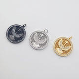 The Eagle Charms, 18K Gold Plated Cubic Micro Pave Eagle Pendant, 17.5*18mm, Necklace Making Charms, Jewelry Findings S1153