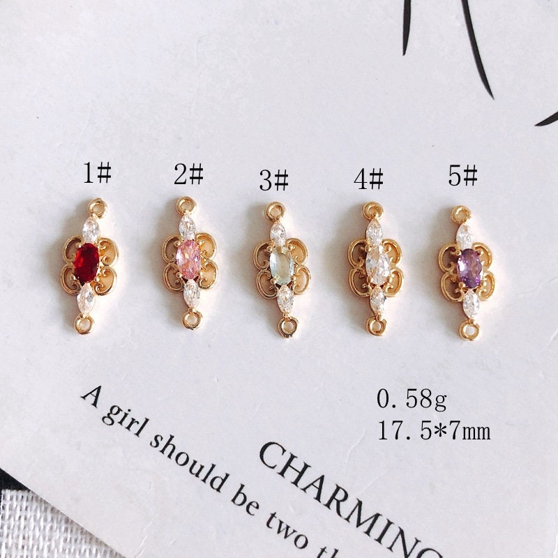 4 قطع من موصلات بوهو مرصعة بأحجار الزركون المكعبة، قلادة من الكريستال، قلادة سوار، مطلية بالذهب الحقيقي عيار 14 قيراط، نتائج المجوهرات MY053-F024