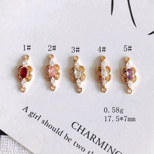 تحميل الصورة إلى عارض المعرض، 4 قطع من موصلات بوهو مرصعة بأحجار الزركون المكعبة، قلادة من الكريستال، قلادة سوار، مطلية بالذهب الحقيقي عيار 14 قيراط، نتائج المجوهرات MY053-F024