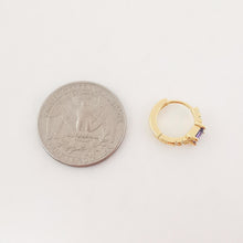 Load image into Gallery viewer, Cubic Ear Hoops Multicolor Pave Crystal , 13mm, 18K Gold Plated Leverback Earrings, Huggie Hoops Earring S20265