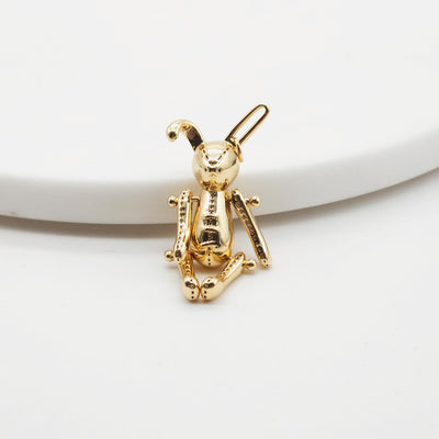 3D Rabbit Charms, 18K Gold/Silver Plated Rabbit Pendant, 42mm, Animal Pendant,  Necklace Charms, Jewelry Findings S20355