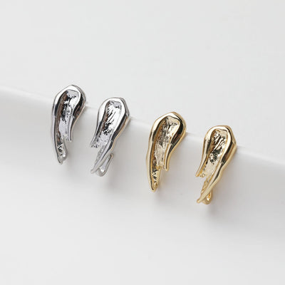 Irregular Painting Ear Post With Loop, S925 Silver Ear Pin Nickel Free Earrings, Gold/Silver Ear Stud, Hypoallergenic Earring Findings GT020