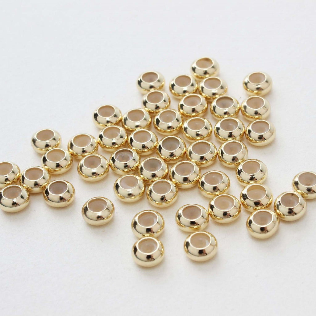 10 cuentas redondas de goma con tope, 5/6/7 mm, ajustables y deslizantes, chapadas en oro o plata, para bisutería y pulseras, GZ325-ZX7019