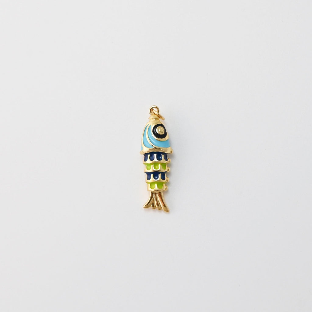 Dijes de pez esmaltado, dijes de vida marina, dijes chapados en oro de 18 quilates, para hacer pulseras y aretes, accesorios de joyería S1459