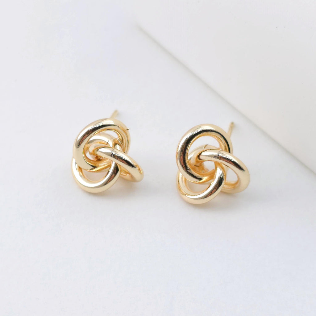Knotted Earring Post Earrings, Gold/Silver Earring Post, Hypoallergenic, Earring Findings, Handmade Earring Supplies ZX319