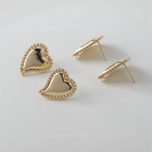 تحميل الصورة إلى عارض المعرض، عمود قرط ذهبي على شكل قلب، أقراط من الذهب عيار 14 قيراطًا خالية من النيكل، دبابيس أذن من الفضة S925، 20 مم، قرط أذن على شكل قلب مع حلقة GE001
