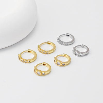 Cubic Zircon Earring Hoop, Gold Plated Huggie Hoop Earring, Leverback Earring, DIY Earring  Findings,Handmade Earring Supplies D0518-D0516