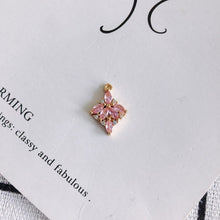 تحميل الصورة إلى عارض المعرض، 10 قطع من دلايات الزهور مع حلقات، قلادة بوهو، قلادة مكعبة مرصعة بالأحجار الكريمة، صناعة قلادة سوار، نتائج مجوهرات مطلية بالذهب MY063-F060