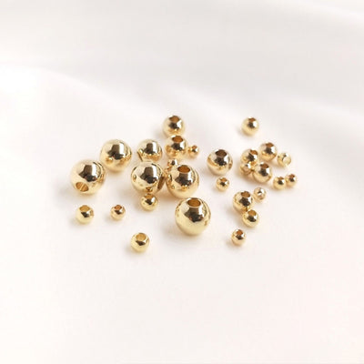 Gold/Rose Gold/White Gold/Black Plated Beads, Gold Spacer Beads, 14k gold round beads,3mm/4mm/5mm/6mm, Spacer Beads For Jewelry making