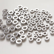 Load image into Gallery viewer, 14K Gold CZ Pave Spacer Beads, Tone Rondelle Spacer Beads, Bracelet Making, Jewelry Finding SC030